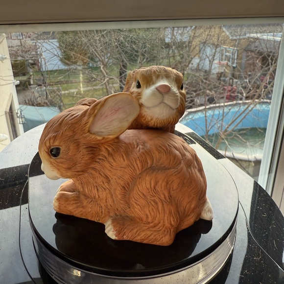 Ceramic Brown Rabbit Figurines - Picture 4 of 10